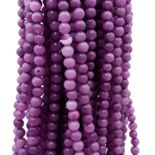 Agata viola 4 mm tonda liscia filo 40 cm