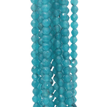 Agata azzurra rutilata tonda sfac. 4 filo 40 cm