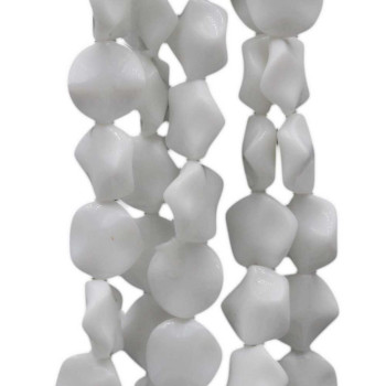 Agata bianca gettone ondulato 16 mm 5 pz