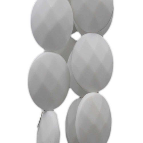 Agata bianca ovale sfac. 25x18 mm 2 pz