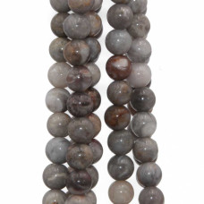 Agata crazy grigia tonda liscia 8 mm filo 40 cm Agata crazy grigia tonda liscia 8 mm filo 40 cm