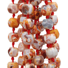 Agata di fuoco barilotto 6 lati 9x11 mm 10 pz