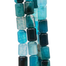 Agata di fuoco colonna liscia azzurra 12x9 mm filo 40 cm Agata di fuoco colonna liscia azzurra 12x9 mm filo 40 cm