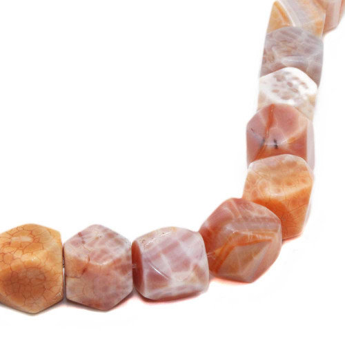 Agata di fuoco cubo 13 mm circa 1 pz