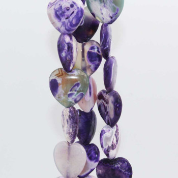 Agata di fuoco cuore liscio 20 mm viola pacco 4 pz