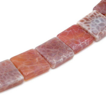 Agata di fuoco quadrata 20 mm 1 pz