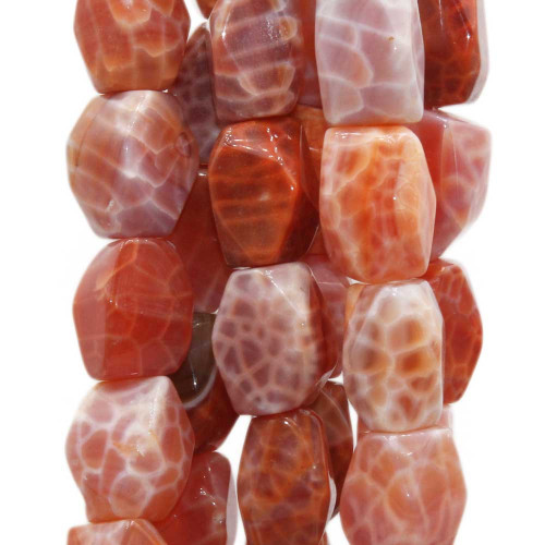 Agata di fuoco sasso smussato 16x10 mm circa pacco 2 pz