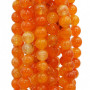 Agata di fuoco tonda arancio liscia 8 mm filo 40 cm