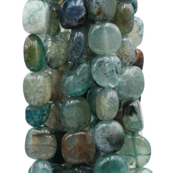 Pepite agata di fuoco verde 16/18 mm filo 40 cm