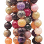 Agata di fuoco tonda liscia colorata 14 mm filo 40 cm