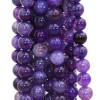 Agata di fuoco tonda viola liscia 8 mm filo 40 cm