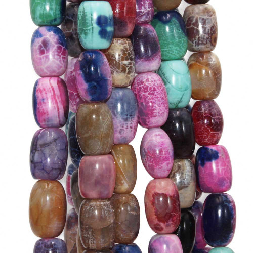 Agata di fuoco barilotto 16x10 filo 40 cm