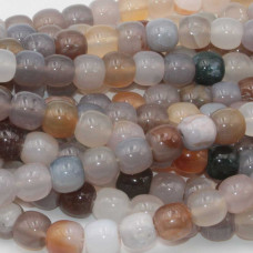Agata grigia multicolor barilotto liscio 12 mm filo 40 cm Agata grigia multicolor barilotto liscio 12 mm filo 40 cm