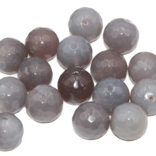 Agata grigia tonda sfac. 15.5 mm 10 pz Agata grigia tonda sfac. 15.5 mm 10 pz