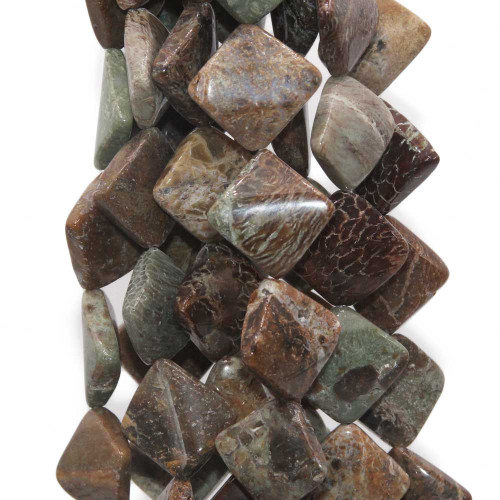 Agata indiana rombo ondulato 20 mm filo 40 cm