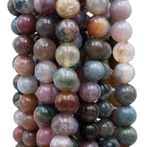 Agata Indiana tonda liscia 10 mm filo da 40 cm