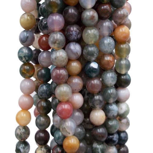 Agata Indiana tonda liscia 6 mm filo da 40 cm