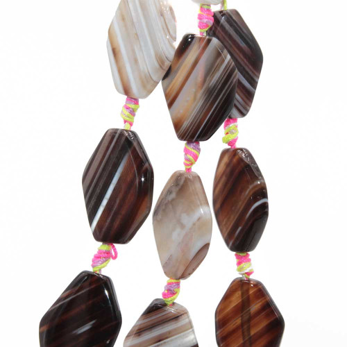 Agata striata madagascar rombo 29x20 mm conf. 2 pz