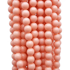 Agata rosa sint. tonda liscia 6 mm filo 40 cm