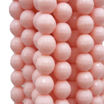 Agata rosa tonda sfaccettata 8 mm filo 40 cm
