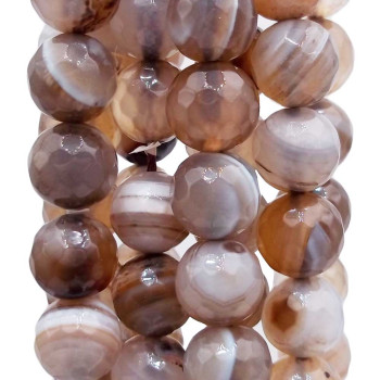 Agata madagascar striata 10 mm sfaccettata pacco da 10 pezzi