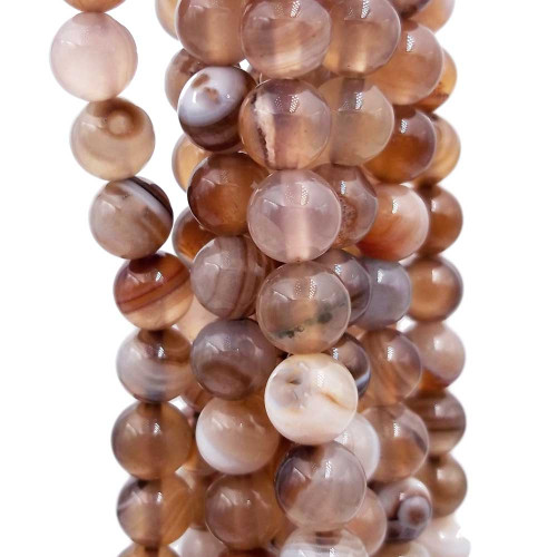 Agata madagascar striata tonda liscia 8 mm filo 40 cm