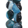 Agata striata azzurra e quarzo gettone 20 mm liscio 5 pz