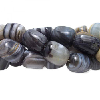 Agata striata del madagascar liscia 14x11 mm irregolare pacco da 2 pezzi
