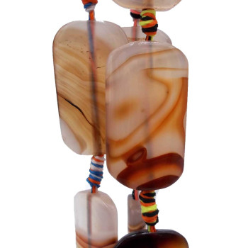 Agata striata e marrone bianca trasparente 39x18 mm pacco 1 pezzo