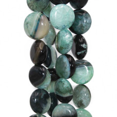 Agata striata e quarzo gettone 20 mm liscio 5 pz Agata striata e quarzo gettone 20 mm liscio 5 pz