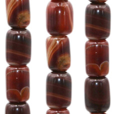 Agata striata marrone barilotto 18.5x14 mm 1 pz Agata striata marrone barilotto 18.5x14 mm 1 pz