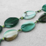 Agata striata piastra verde 32x20 mm liscia 2 pz