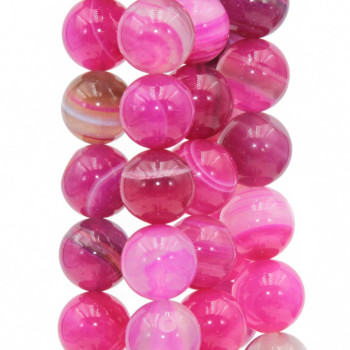 Agata striata tonda liscia 10 mm rosa conf. 10 pz