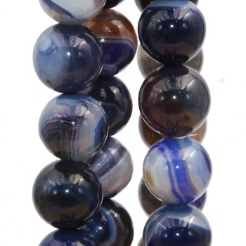 Agata striata viola tonda liscia 12 mm pacco 10 pz