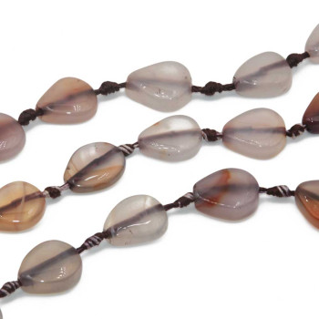 Agata striata viola trasparante goccia 18.5x15 mm 5 pz