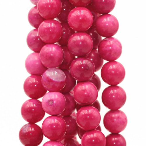 Agata striata tonda liscia 12.5 mm rosa filo 40 cm