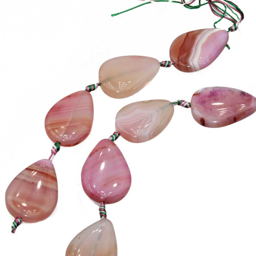 Piastra agata striata rosa goccia 36x24 mm conf.1 pz