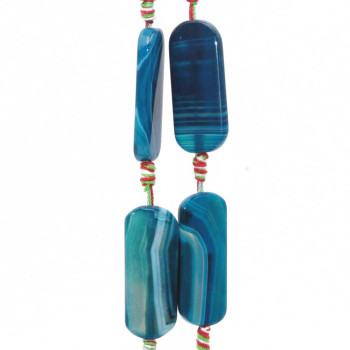Agata striata blu piastra 40x17 mm conf. 2 pz