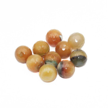 Agata striata gialla riflessi verdi marroni 15 mm conf.10 pz