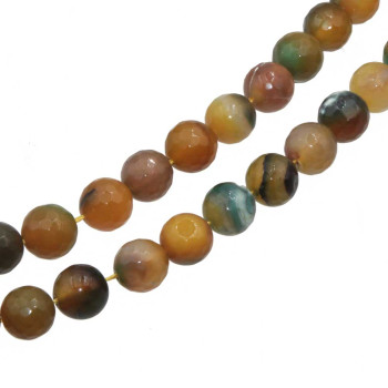 Agata striata gialla verde 11.5 mm tonda sfac. conf. 10 pz