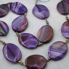 Agata striata piastra viola 40x30 mm liscia 1 pz Agata striata piastra viola 40x30 mm liscia 1 pz