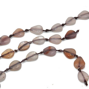 Agata striata viola trasparante goccia 18.5x15 mm 5 pz