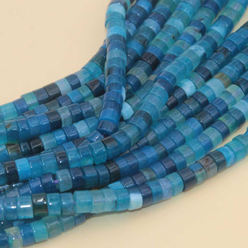 Rondelle pietre dure agata blu striata 6x3.4 mm filo 40 cm