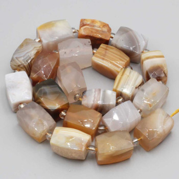 Agata striata marrone colonna 16x11 mm sfac. conf. 2 pz