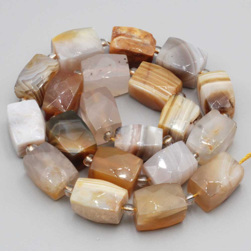 Agata striata marrone colonna 16x11 mm sfac. conf. 2 pz