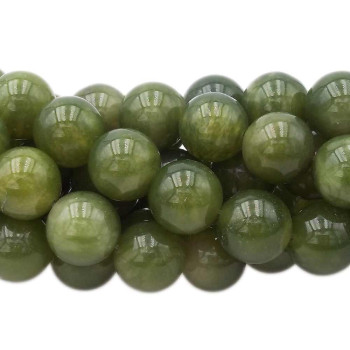 Agata verde tonda liscia 13.9 mm pacco 4 pezzi