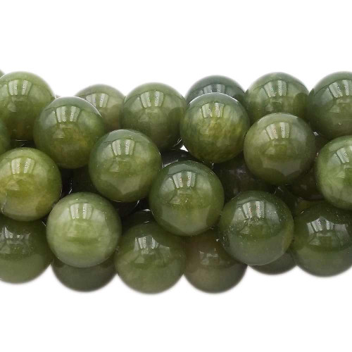 Agata verde tonda liscia 13.9 mm pacco 4 pezzi