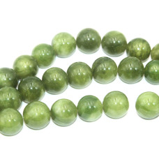 Agata verde tonda liscia 13 mm filo 40 cm Agata verde tonda liscia 13 mm filo 40 cm