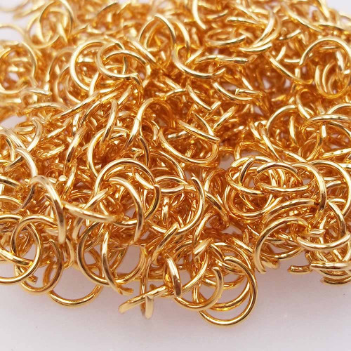 Anellini Ottone placcati oro lucido 8x1 mm pacco 100 pz