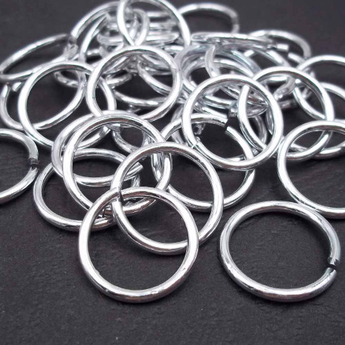 Anellini in alluminio argento 21x2 mm pacco 10 pz